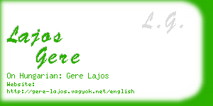 lajos gere business card